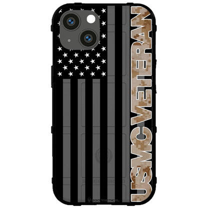 Veterans Day 2021 Army, Navy, Air Force, Marines, Coast Guard Veteran Black US American Flag & Camo Pattern Custom Printed Case Design for Apple, Samsung, Google & Motorola Phone Models