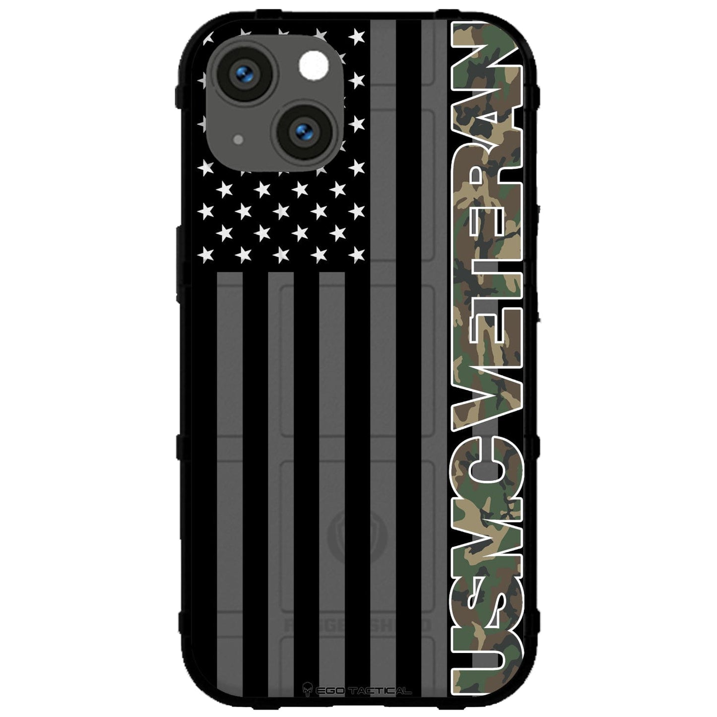 Veterans Day 2021 Army, Navy, Air Force, Marines, Coast Guard Veteran Black US American Flag & Camo Pattern Custom Printed Case Design for Apple, Samsung, Google & Motorola Phone Models