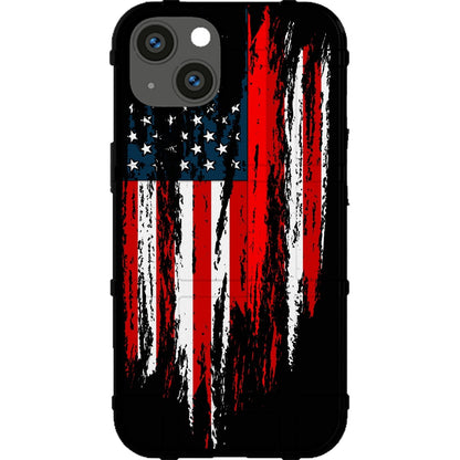 Assorted Thin Line Tattered & Torn Reversed US Flag Custom Printed Case Design for Apple, Samsung, Google & Motorola Phone Models