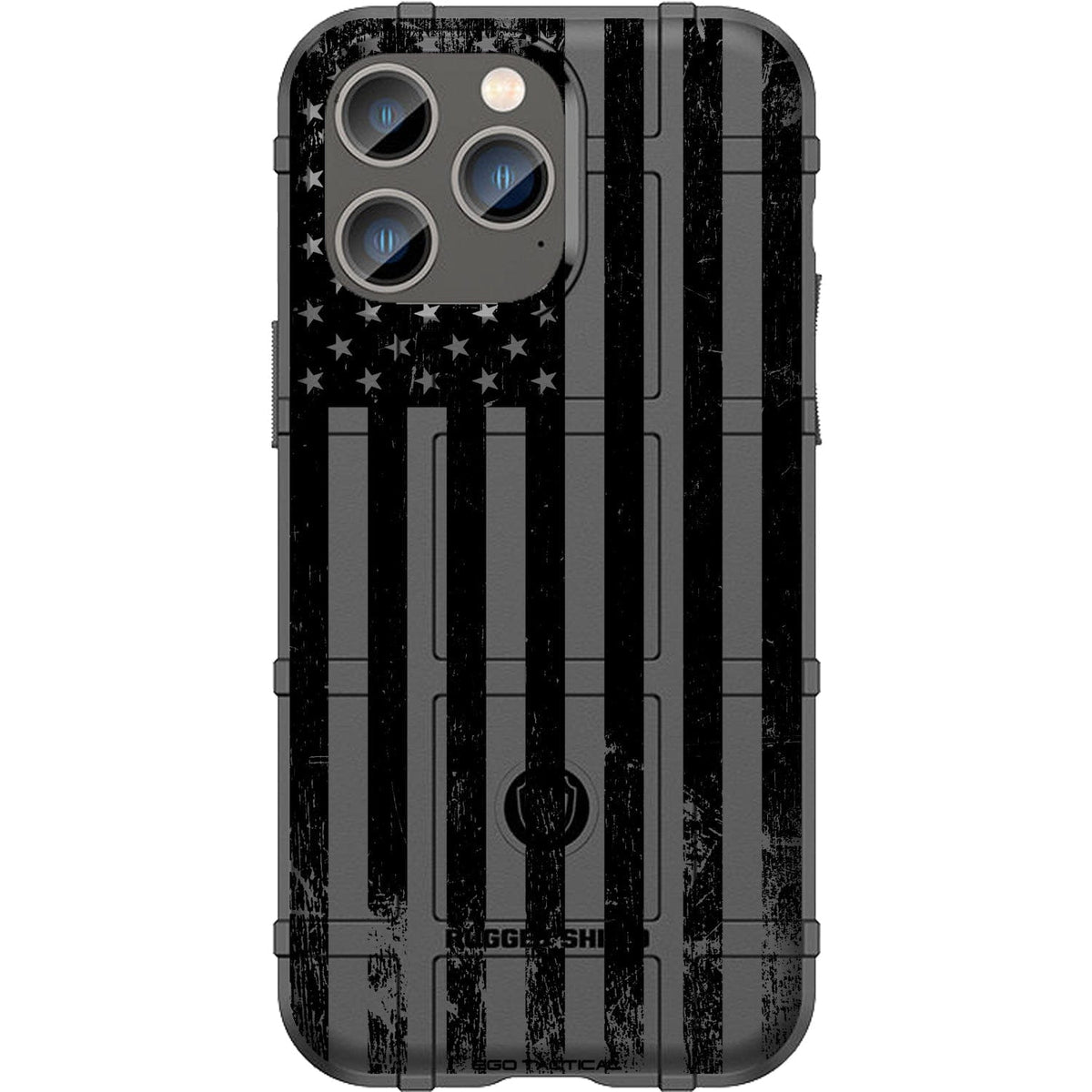 Tattered Subdued Black Printed US American Flag Custom Printed Case Design for Apple, Samsung, Google & Motorola Phone Models