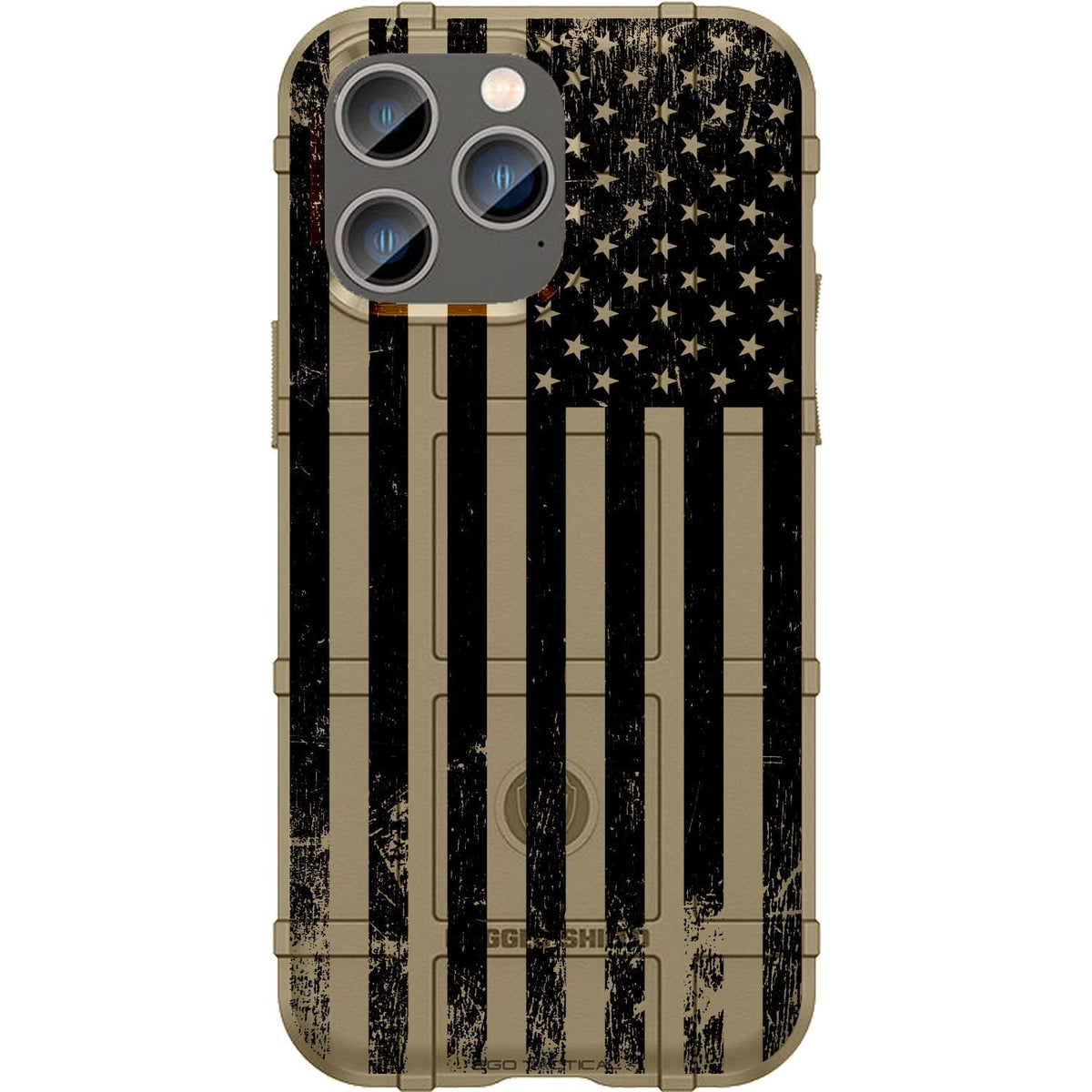 Tattered Subdued Black Printed US American Flag Custom Printed Case Design for Apple, Samsung, Google & Motorola Phone Models