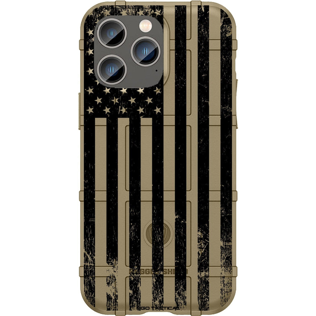Tattered Subdued Black Printed US American Flag Custom Printed Case Design for Apple, Samsung, Google & Motorola Phone Models