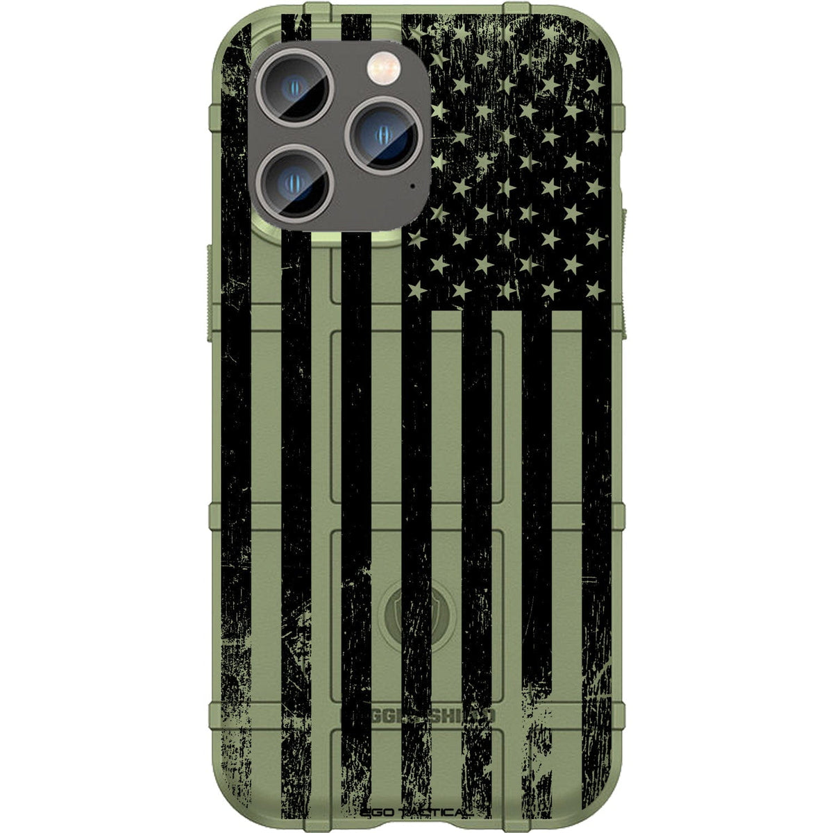 Tattered Subdued Black Printed US American Flag Custom Printed Case Design for Apple, Samsung, Google & Motorola Phone Models