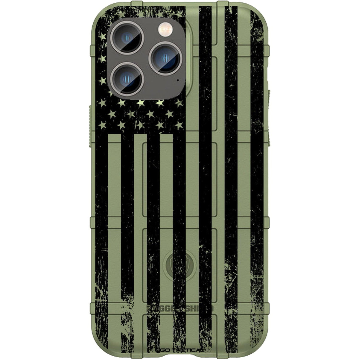 Tattered Subdued Black Printed US American Flag Custom Printed Case Design for Apple, Samsung, Google & Motorola Phone Models