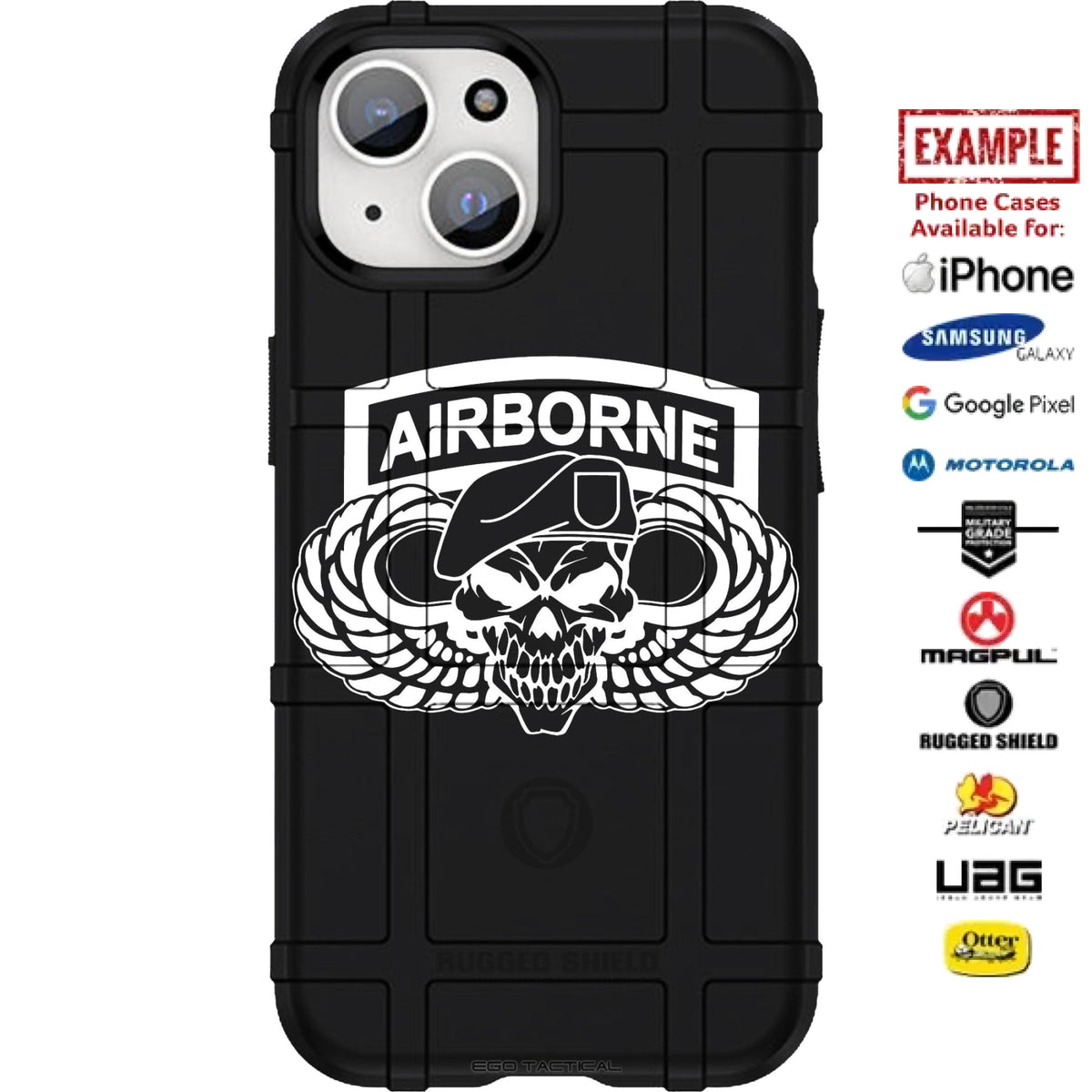 U.S. Army Airborne Division Patch Custom Printed Case Design for Apple, Samsung, Google & Motorola Phone Models