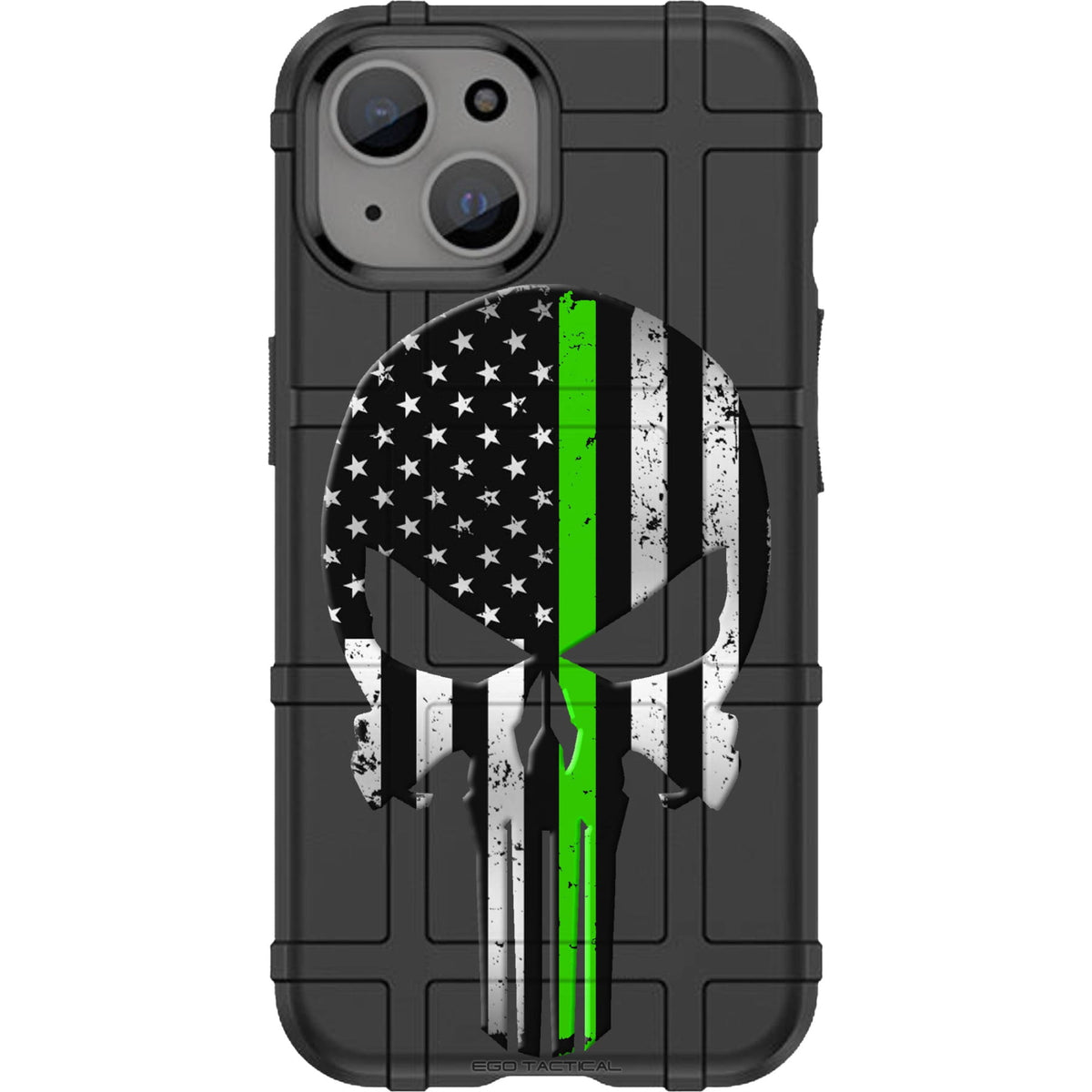 Subdued American Flag Punisher, Thin Blue Line Custom Printed Case Design for Apple, Samsung, Google & Motorola Phone Models
