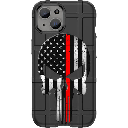 Subdued American Flag Punisher, Thin Blue Line Custom Printed Case Design for Apple, Samsung, Google & Motorola Phone Models