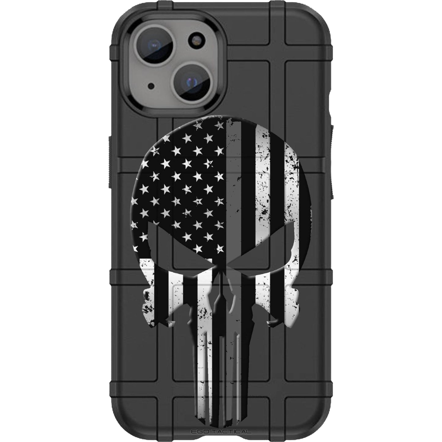 Subdued American Flag Punisher, Thin Blue Line Custom Printed Case Design for Apple, Samsung, Google & Motorola Phone Models