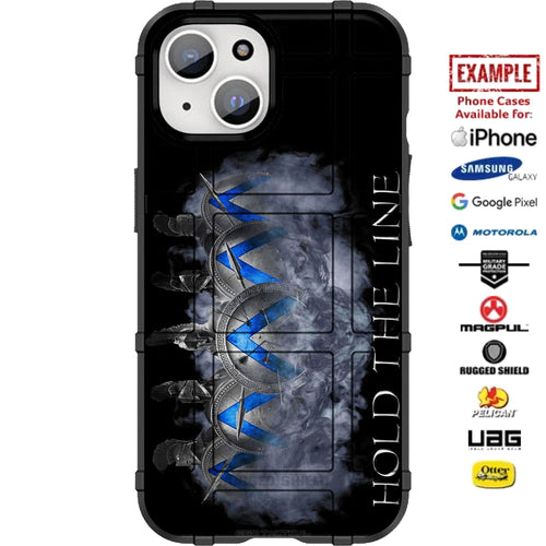 Hold The Line Spartans Thin Blue Line Police Custom Printed Case Design for Apple, Samsung, Google & Motorola Phone Models