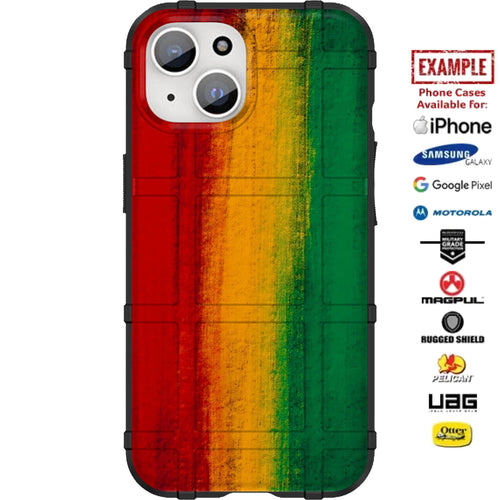 Rasta Artistic Flag Custom Printed Case Design for Apple, Samsung, Google & Motorola Phone Models
