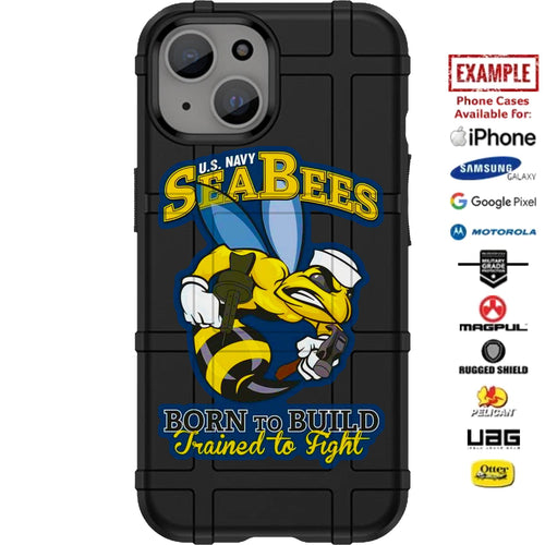 US Navy Seabees Born to Build, Trained to Fight Custom Printed Case Design for Apple, Samsung, Google & Motorola Phone Models