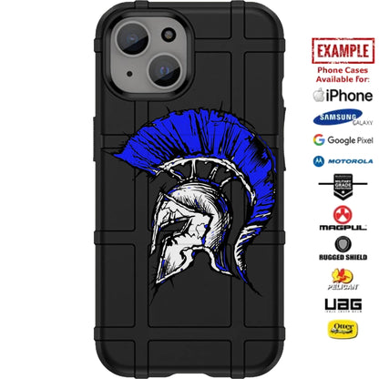 Red or Blue Spartan Custom Printed Case Design for Apple, Samsung, Google & Motorola Phone Models