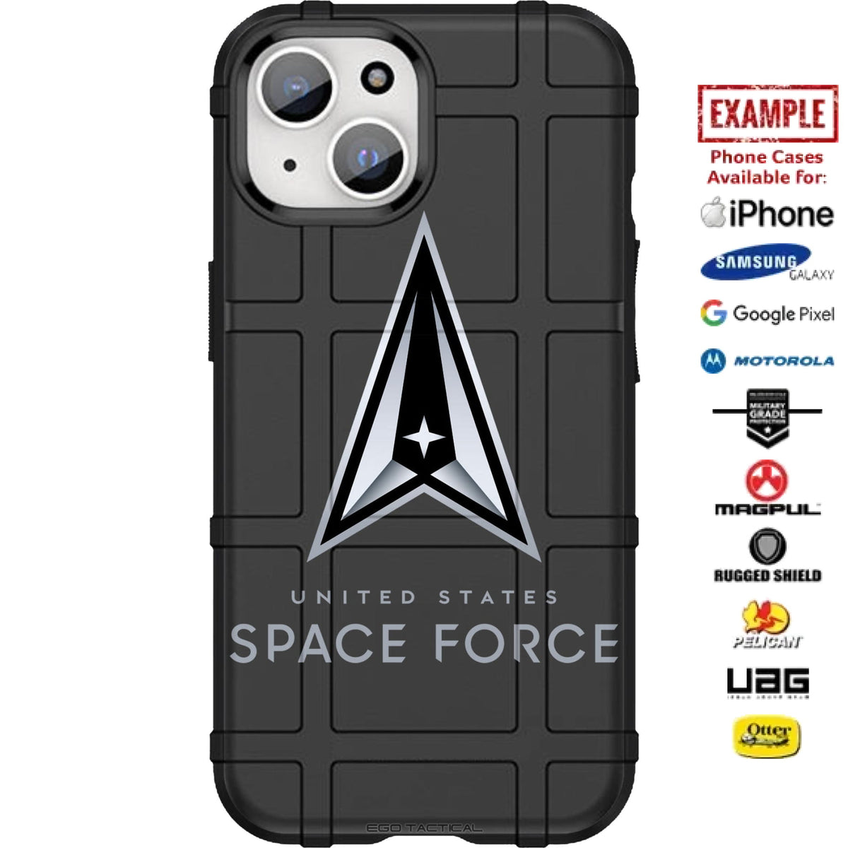 US Space Force Logo Custom Printed Case Design for Apple, Samsung, Google & Motorola Phone Models