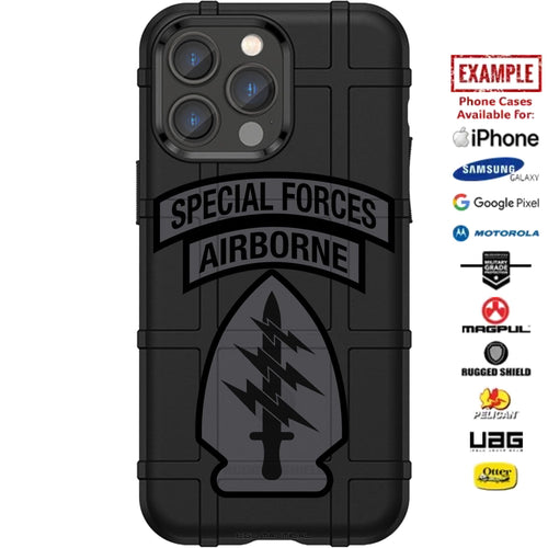 Special Forces, Airborne Grey Subdued Tab Patch Custom Printed Case Design for Apple, Samsung, Google & Motorola Phone Models