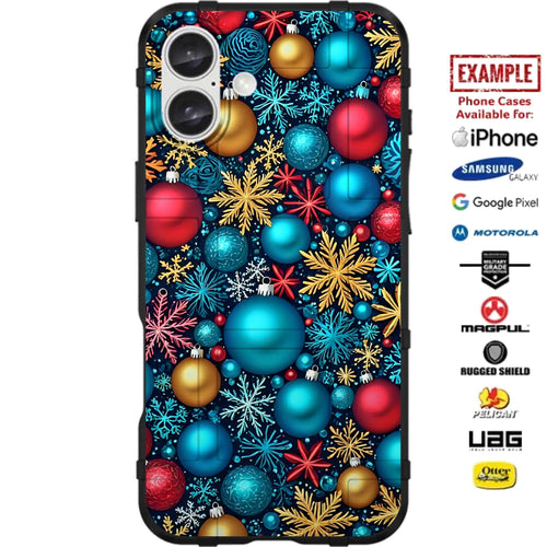 Christmas Ornaments Pattern Custom Printed Case Design for Apple, Samsung, Google & Motorola Phone Models