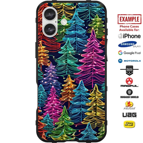 Christmas Neon Trees Custom Printed Case Design for Apple, Samsung, Google & Motorola Phone Models