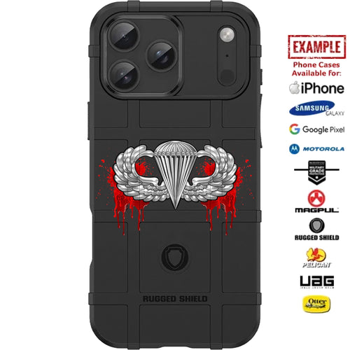 Airborne Paratrooper Bloody Jump Wings Parachutist Badge Custom Printed Case Design for Apple, Samsung, Google & Motorola Phone Models