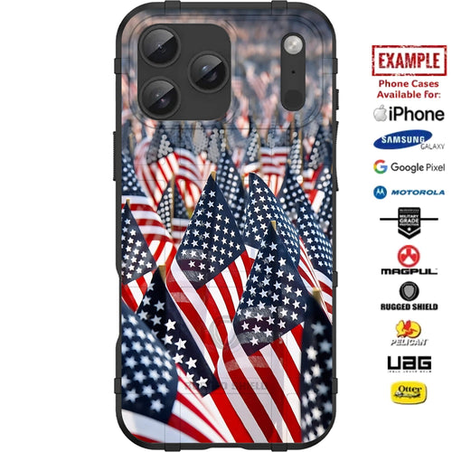 Memorial Day 2025 Flags for the Fallen Special Edition Custom Printed Case Design for Apple, Samsung, Google & Motorola Phone Models