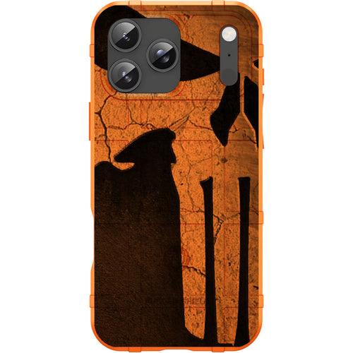 Orange Rugged Shield TPU Case with MagSafe Ring - Big Punisher Design for iPhone 17 Pro & 17 Pro Max phone models