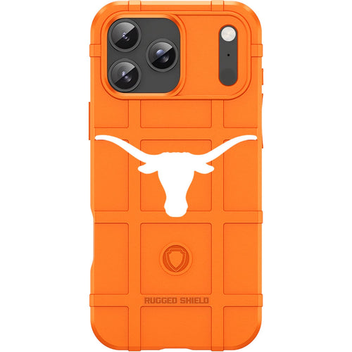 Orange Rugged Shield TPU Case with MagSafe Ring - White Longhorns Design for iPhone 17 Pro & 17 Pro Max phone models
