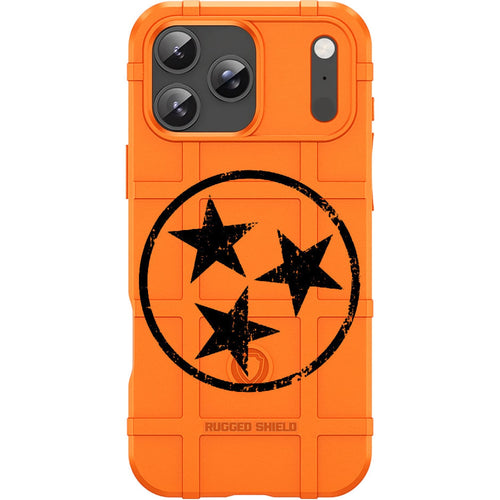 Orange Rugged Shield TPU Case with MagSafe Ring - Tennessee Stars Design for iPhone 17 Pro & 17 Pro Max phone models
