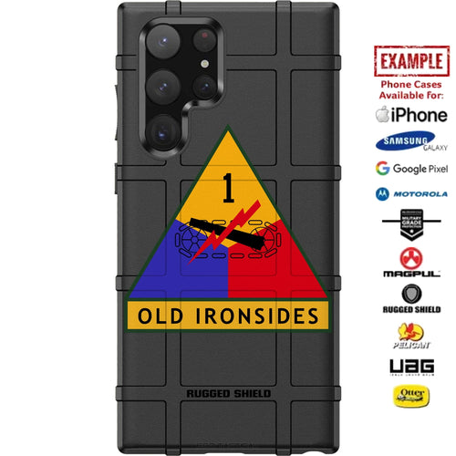 1st Armored Division "Old Ironsides" Custom Printed Case Design for Apple, Samsung, Google & Motorola Phone Models
