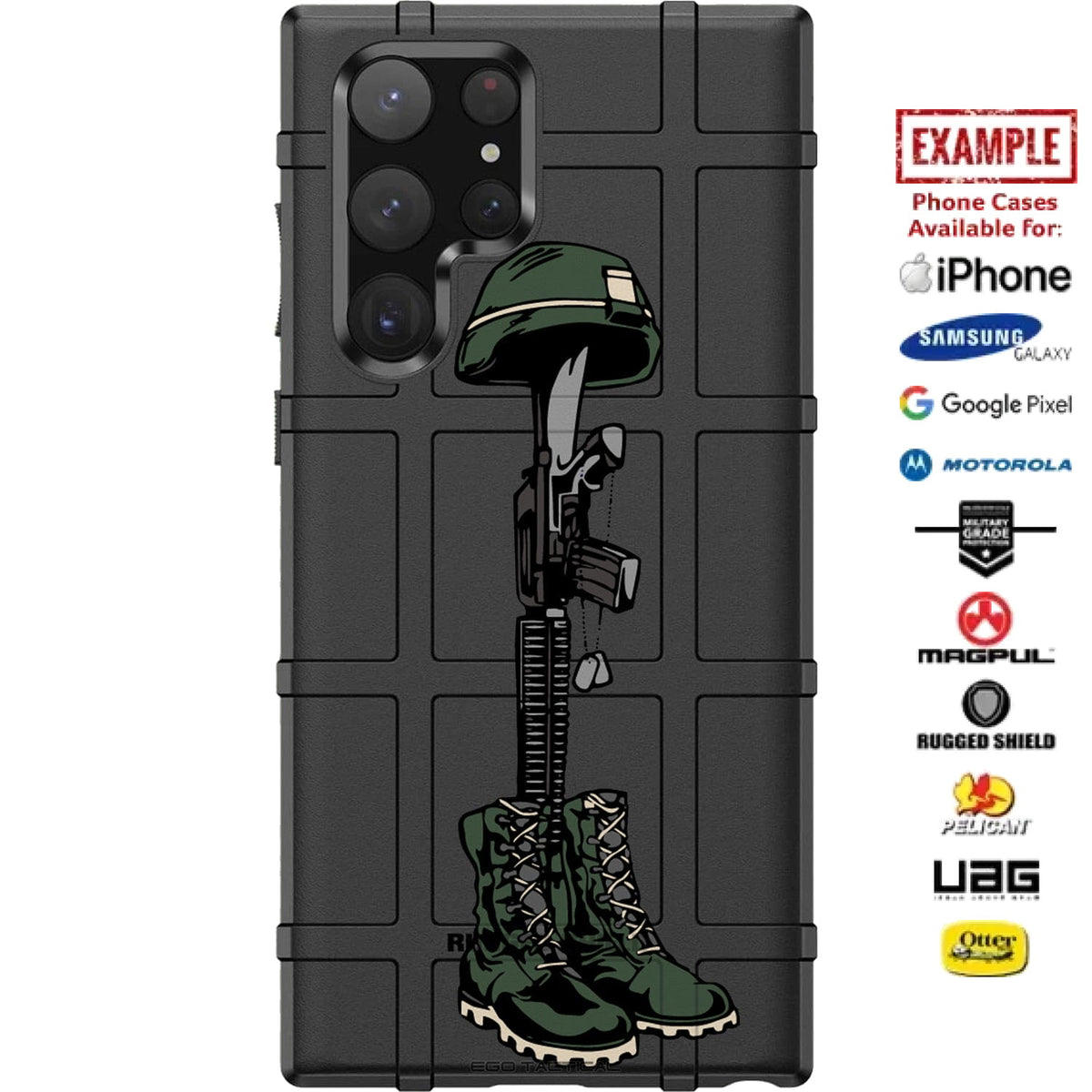 Fallen Soldier Memorial Custom Printed Case Design for Apple, Samsung, Google & Motorola Phone Models