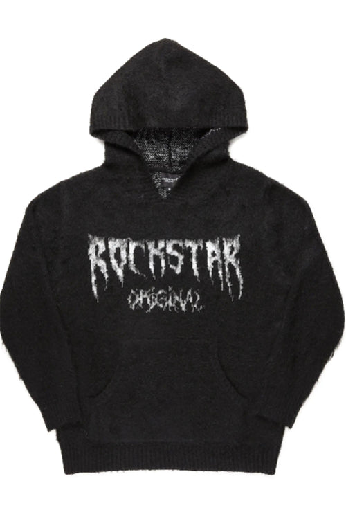 Andreas Black Graphic Knit Hoodie