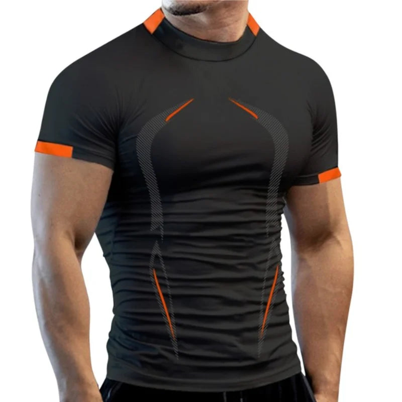 Gym T Shirt Men Quick Dry Running Shirt Compression