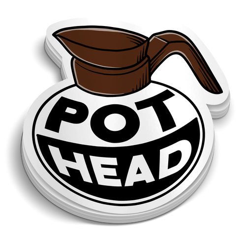Coffee Pot Head Sticker