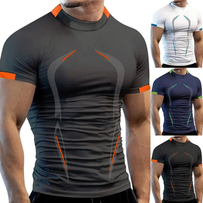 Gym T Shirt Men Quick Dry Running Shirt Compression