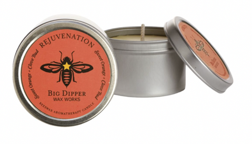 Beeswax Aromatherapy Candle Tin Rejuvenation (Sweet Orange & Clove Bud) - Big Dipper