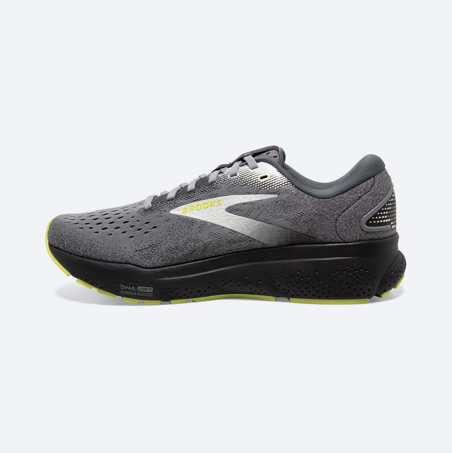 Brooks Mens Ghost 16 Wide - Primer/Grey/Lime (1104182E040)