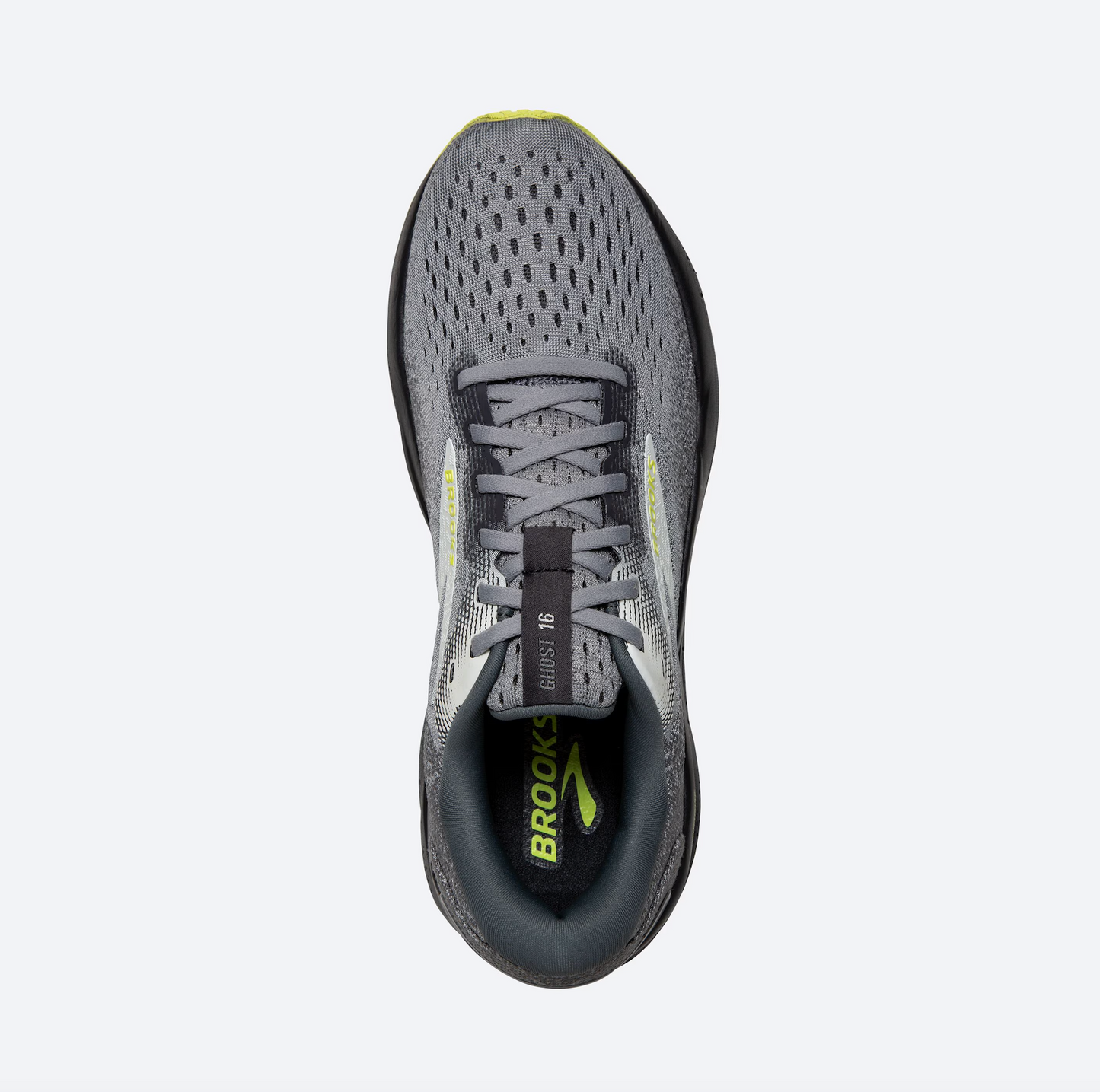Brooks Mens Ghost 16 Wide - Primer/Grey/Lime (1104182E040)