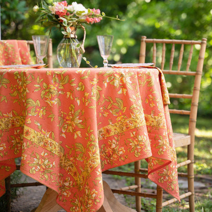 April Cornell – Sweet Pea Tablecloth - Coral