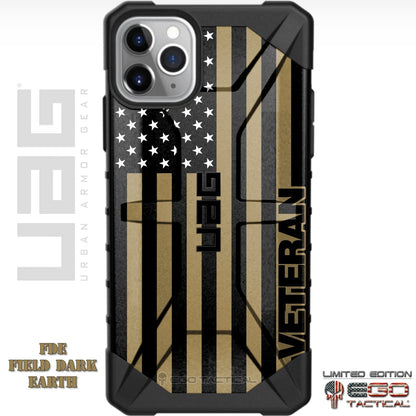 Subdued Reversed Black Printed US American Flag Veterans Day 2019 Custom Printed Case Design for Apple, Samsung, Google & Motorola Phone Models
