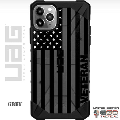 Subdued Reversed Black Printed US American Flag Veterans Day 2019 Custom Printed Case Design for Apple, Samsung, Google & Motorola Phone Models