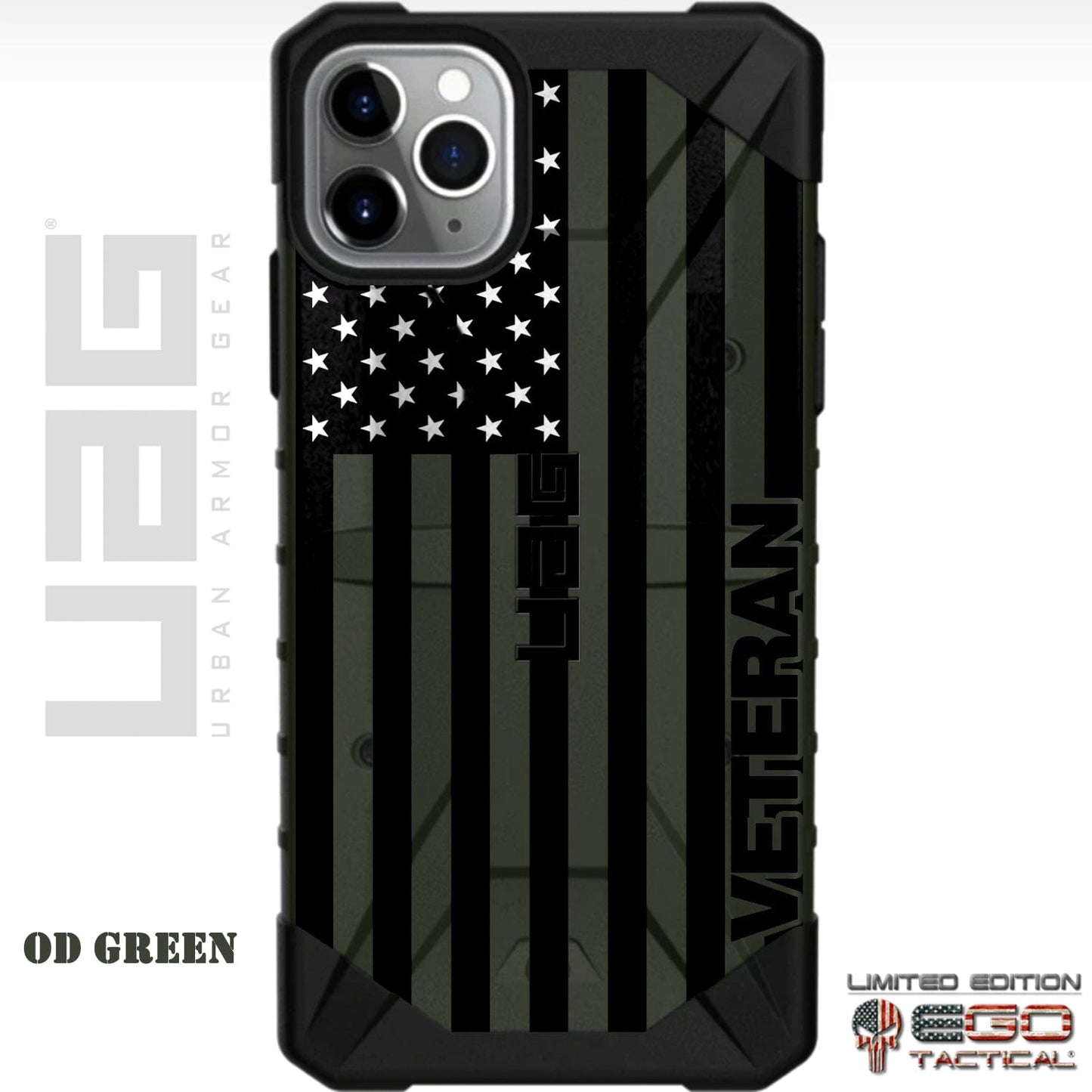 Subdued Reversed Black Printed US American Flag Veterans Day 2019 Custom Printed Case Design for Apple, Samsung, Google & Motorola Phone Models