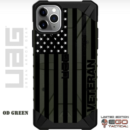 Subdued Reversed Black Printed US American Flag Veterans Day 2019 Custom Printed Case Design for Apple, Samsung, Google & Motorola Phone Models