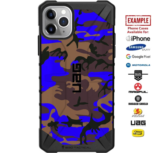 Blue & FDE Urban Camouflage Custom Printed Case Design for Apple, Samsung, Google & Motorola Phone Models