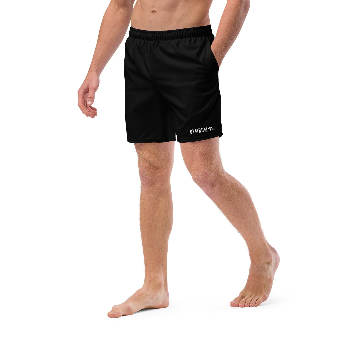 GymBumUK Jet Black Men's Swim Shorts