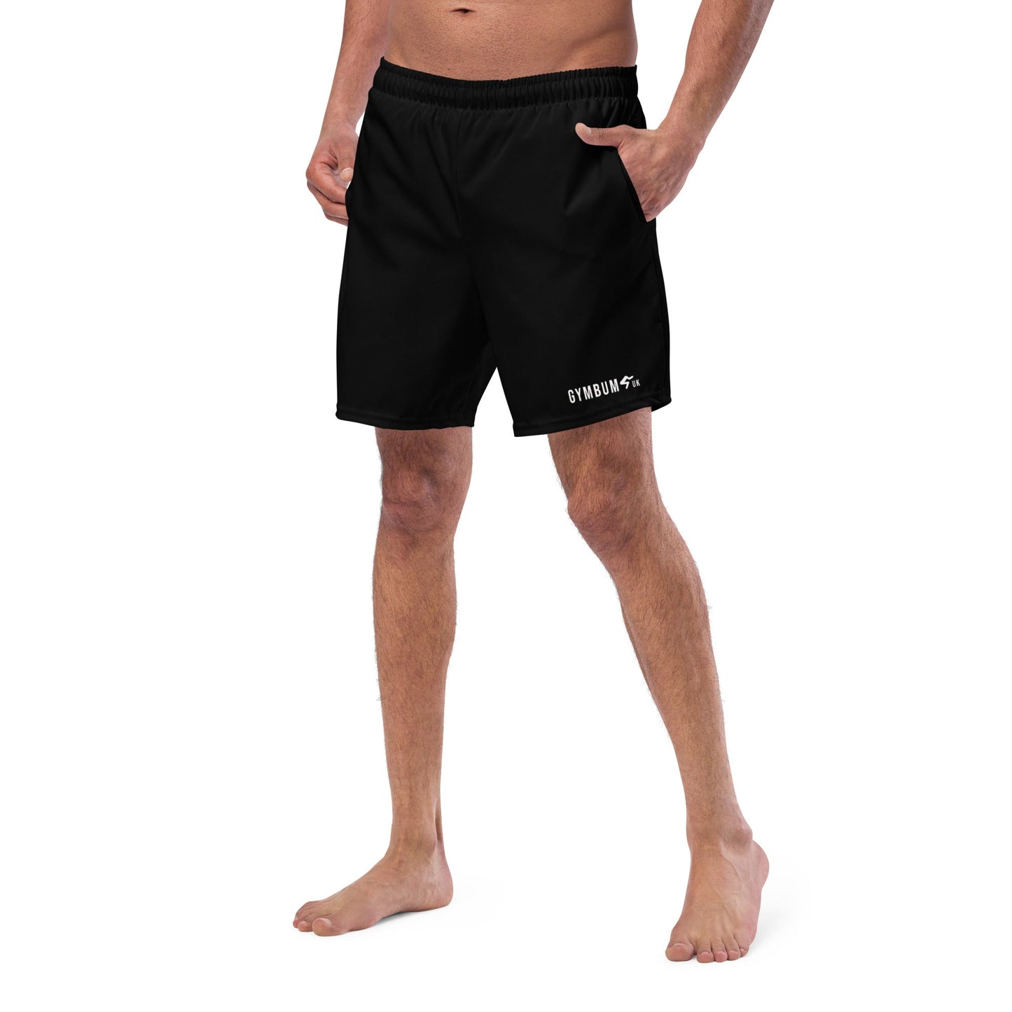 GymBumUK Jet Black Men's Swim Shorts
