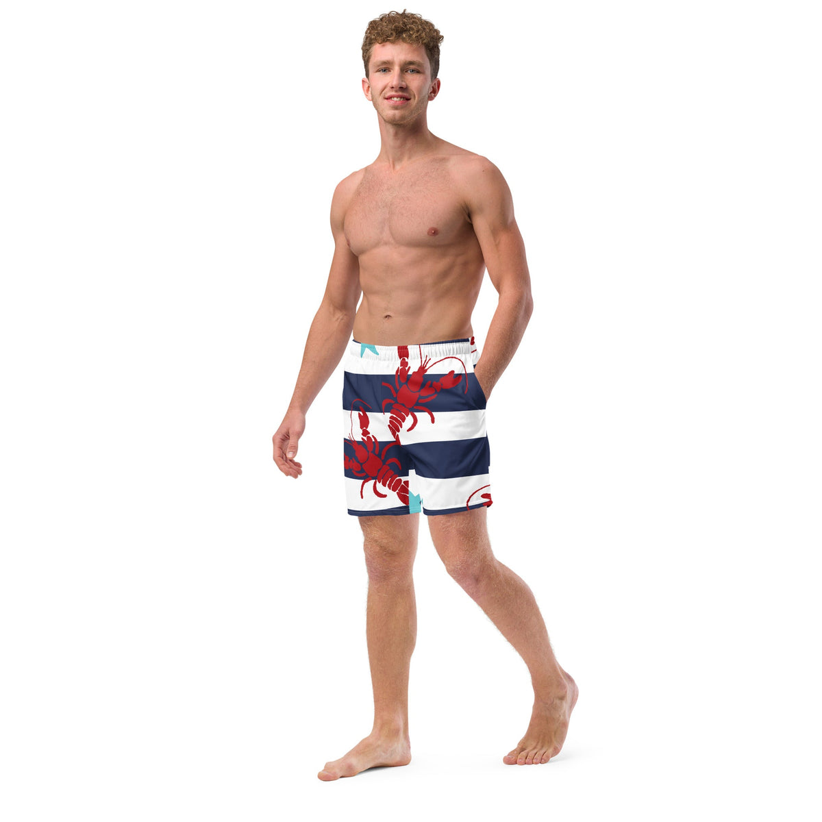 GymBumUK Navy Stripe Men's Swim Shorts
