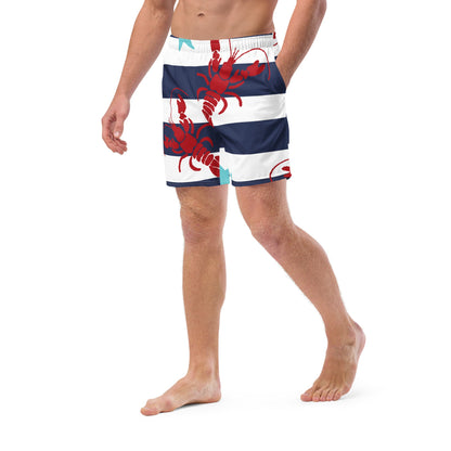 GymBumUK Navy Stripe Men's Swim Shorts