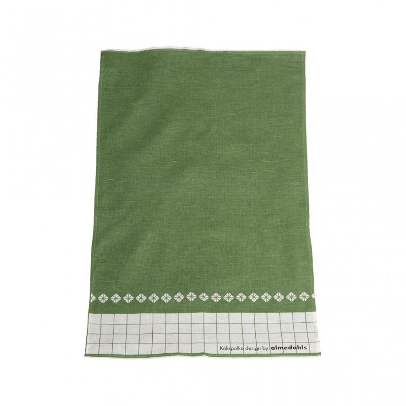 Almedahls Kökspolka Green/White Tea Towel