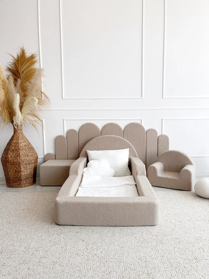 Monio - Upholstered Wall Panel Fence - Beige Boucle