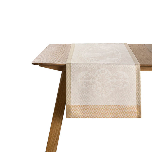 Le Jacquard Francais Runner - Évasion Céleste Table Runner - Beige - 20" x 59"