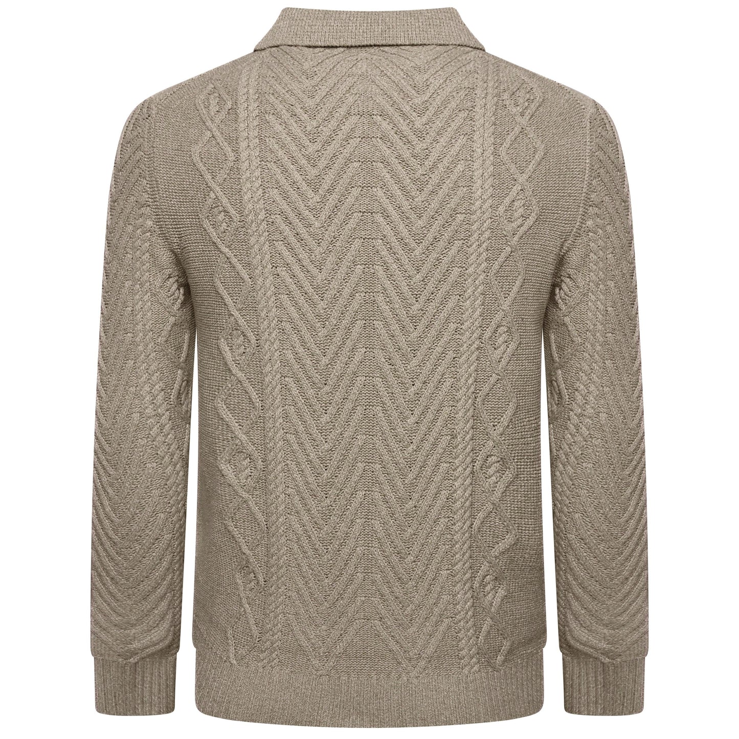 Crew Clothing Company Cable Knit Button Neck Jumper