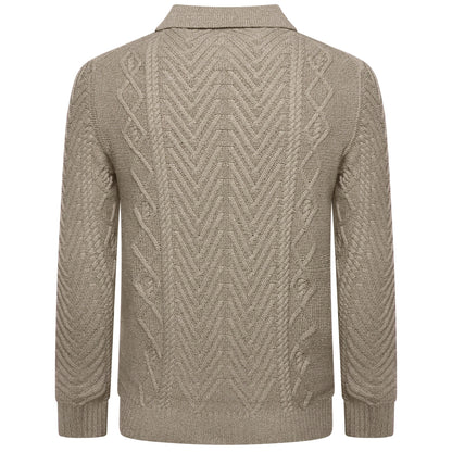 Crew Clothing Company Cable Knit Button Neck Jumper