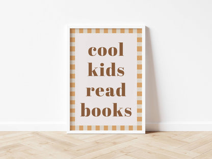 cool kids read books - Checkerboard Edition - Print